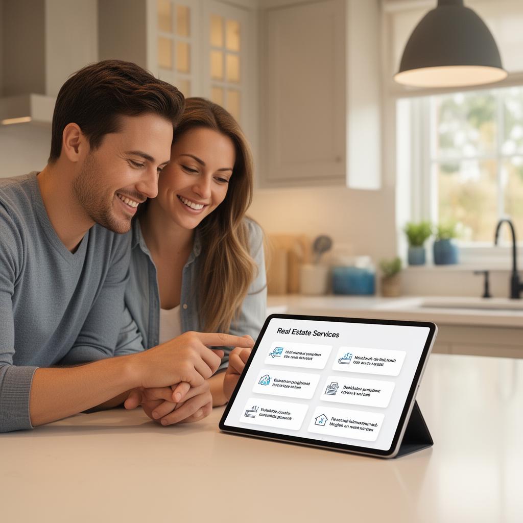 Un couple choisissant sa formule Jones Brick sur une tablette